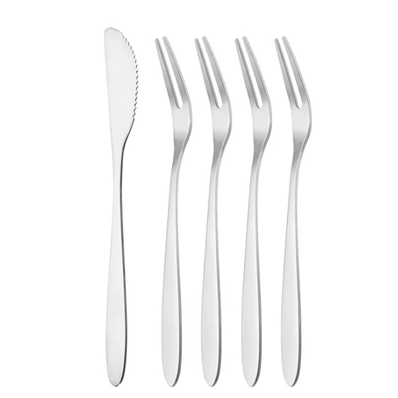 

304 Stainless Steel Knife Fork Set Small Cutlery for Fruits Cakes and Pastries Silverware Set for Home Kitchen
