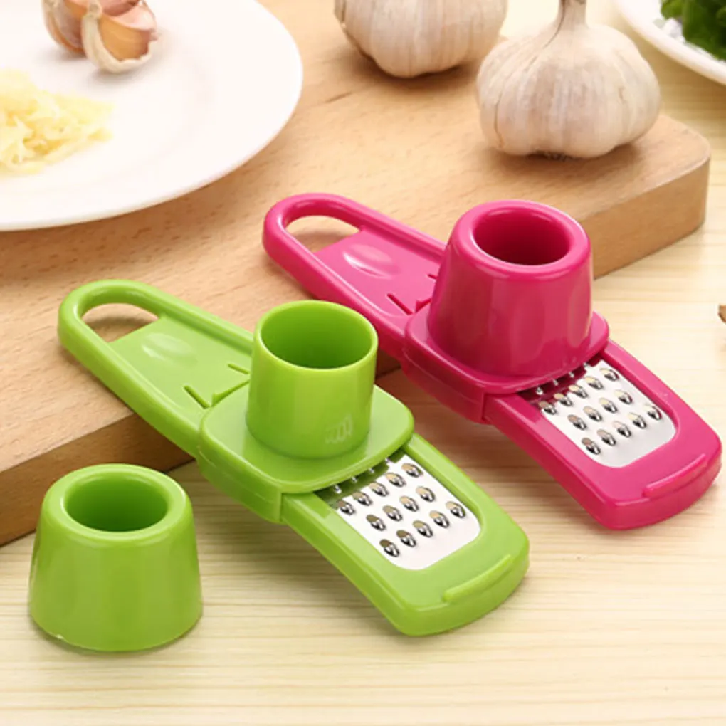 

1PC Garlic Press Slicer Home Kitchen Stainless Steel Garlic Slicer Grinder Non-slip Slicing Tool