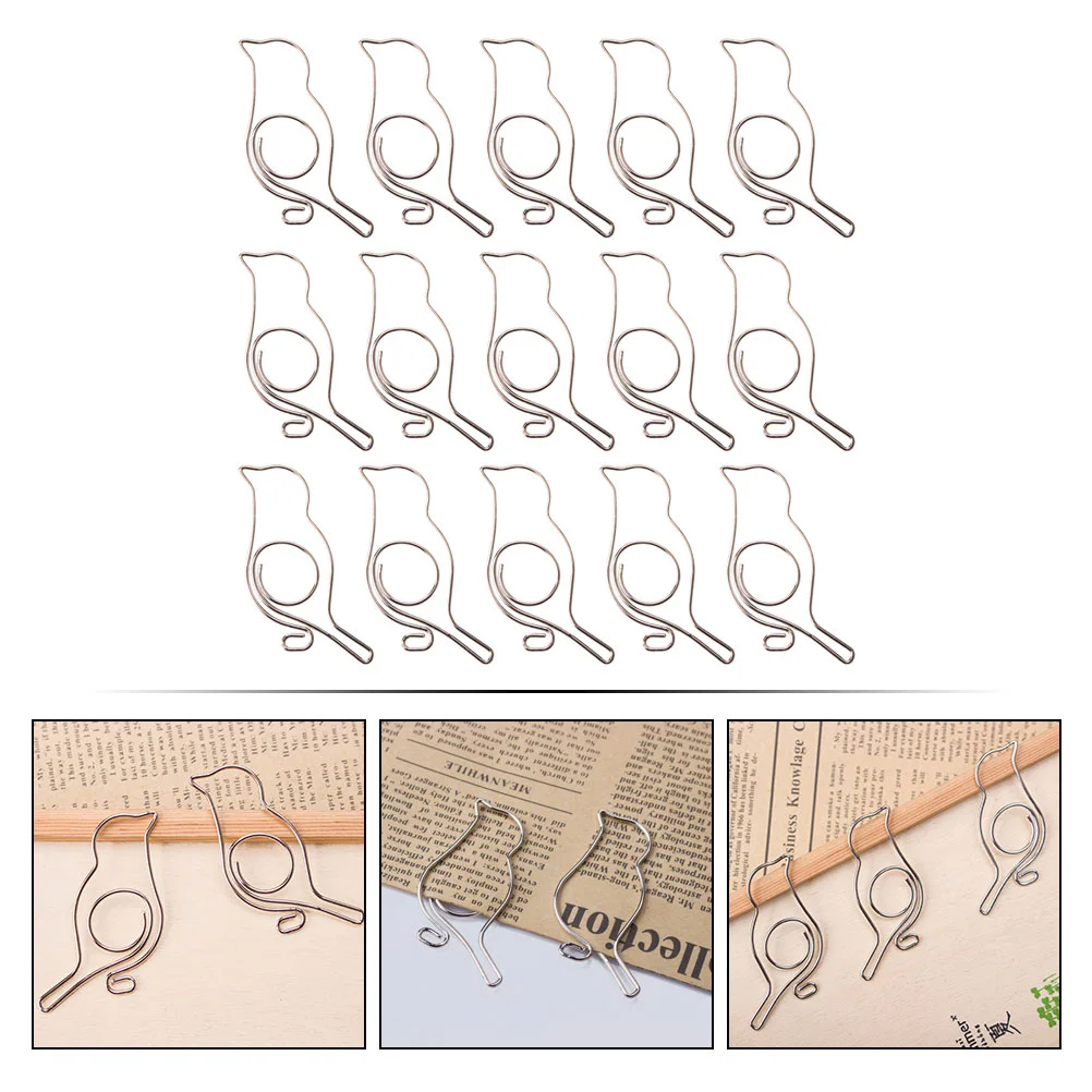 

Little Bird-Shaped Paper Clips Binder Clips Push-Pins For Home Metal Bird Paper Clip Cartoon Paper Shape Pin Paper Clip
