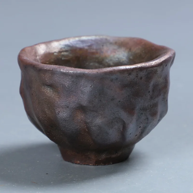 

Stoneware Firewood Burning Zen Tea Cup Firewood Burning Master Cup Pure Hand Pinch Unglazed Wood Fire Cup Natural Dust Tea Set