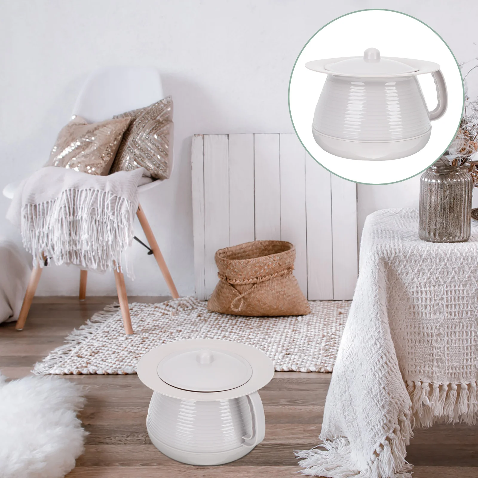 

Bedpan Urine Bucket Enamel Spittoon Bins Lids Can Night Chamber Pot Toilet Seat Elderly Car Adults