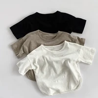 2022 summer new children short sleeve t shirts soft cotton baby casual t shirts solid boys and girls t shirts breathable kid tee