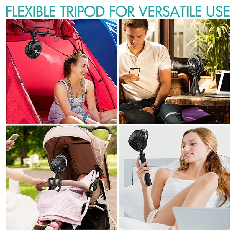 Вентилятор для детской коляски на зажиме портативный Перезаряжаемый