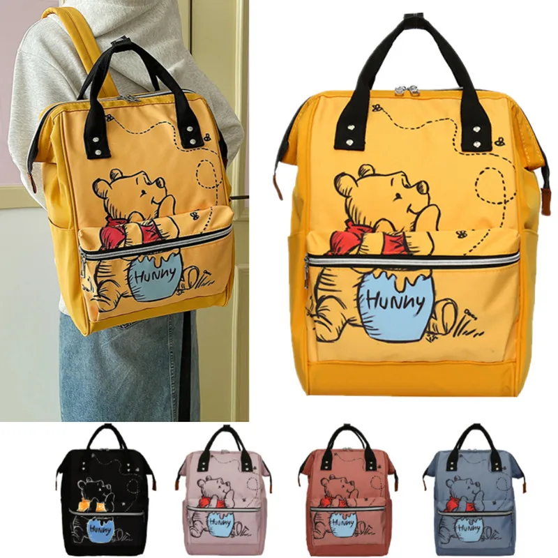 

Новый рюкзак для подгузников Disney Винни-Пух, мультяшная милая сумка для мам и малышей, вместительная легкая дорожная сумка для мамы