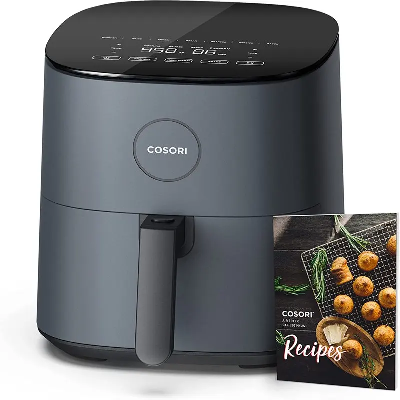 

Smart Air Fryer, 5 QT Compact 9-in-1 Oven, Preheat, 450°F Max, Dishwasher-Safe, Dark Gray