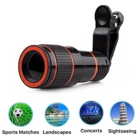 universal 12x high clarity zoom telescope phone camera external telephoto lens with clip
