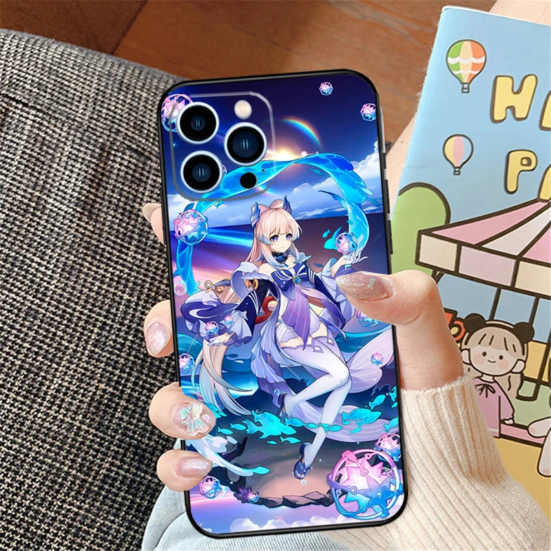 Чехол для телефона Genshin Impact Sangonomiya Kokomi iPhone 16 15 14 Pro Max 11 12 13 Mini XR 16e Plus чехол-бампер