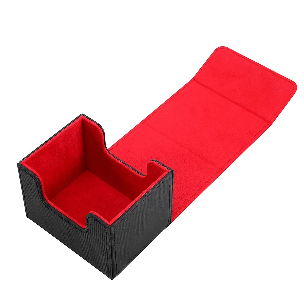

Card Box Side-Loading Card Box Deck Case for Mtg Yugioh Card Binder Holder 100+,Black Red