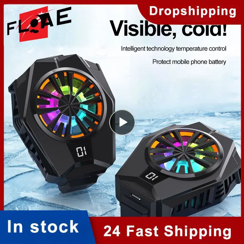 

Cooling Artifact Cell Phone Cool Heat Sink Game Cooler With Temperature Digital Display Mobile Phone Radiator Silent Glare