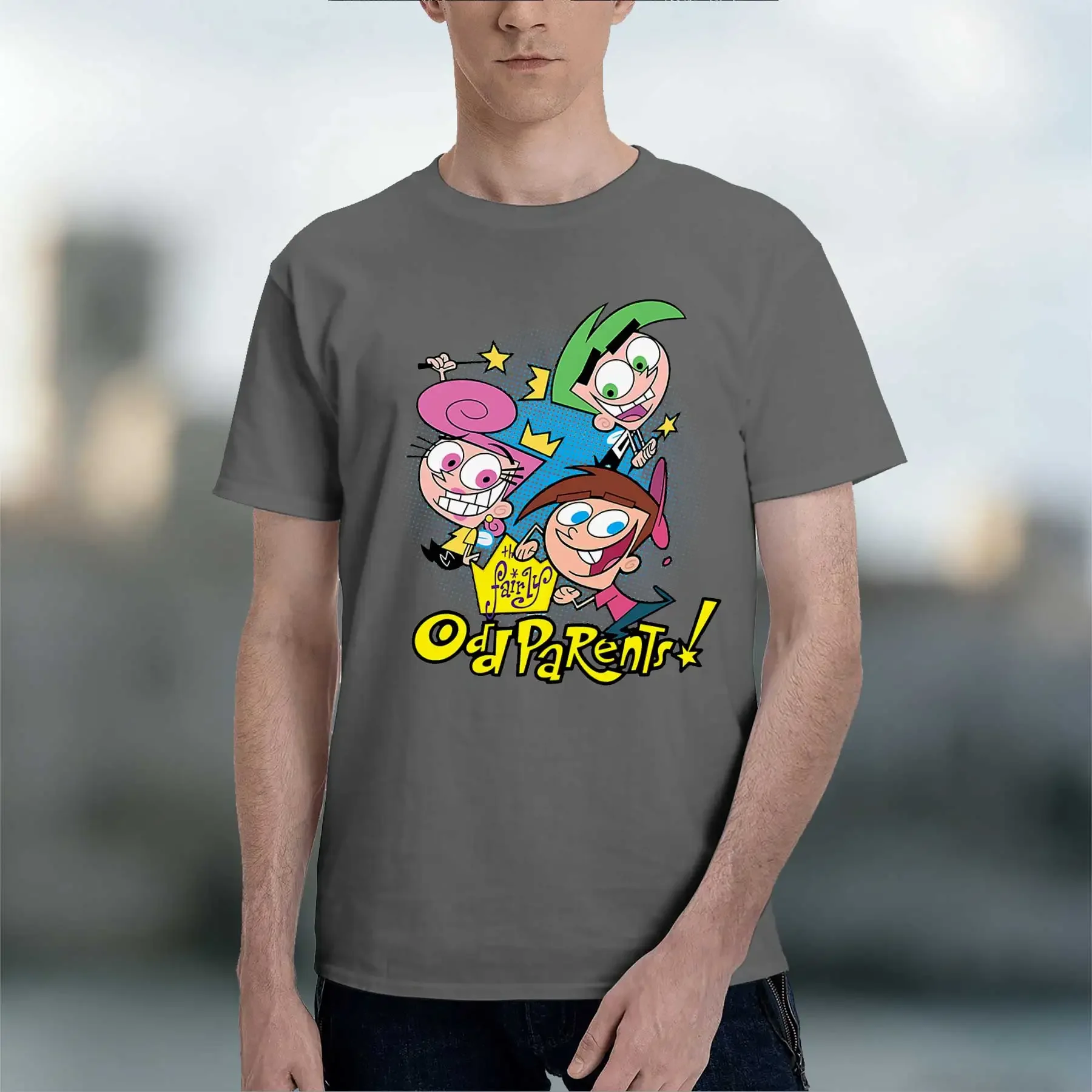 Фото Футболка Los Padrinos Mágicos Timmy Cosmo y Wanda Bolsa 2026: новая модная коллекция, хит продаж, ретро-принт, забавный узор, круглый вырез, плотная ткань. №5