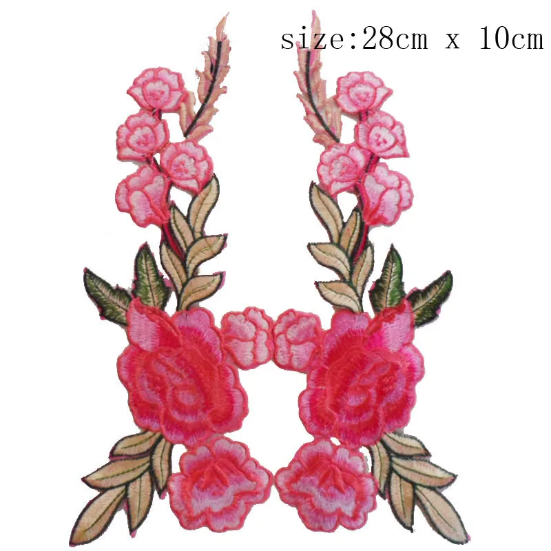1 пара сделай сам вышитая нашивка с цветком розы Аппликации подходит для джинсов