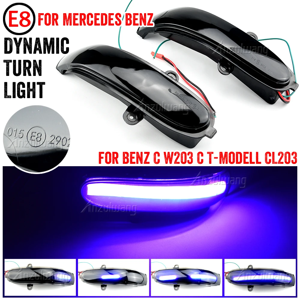 

2pcs Dynamic Turn Signal Light LED Side Rearview Mirror Sequential Indicator FOR Mercedes-Benz C W203 C T-Modell (S 203) CL203