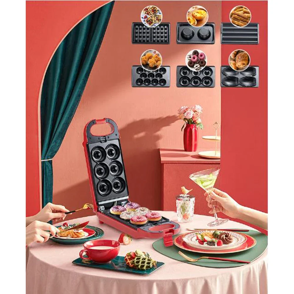 Домашняя хлебопечка многофункциональная машина для завтрака 6 в 1 сэндвичей