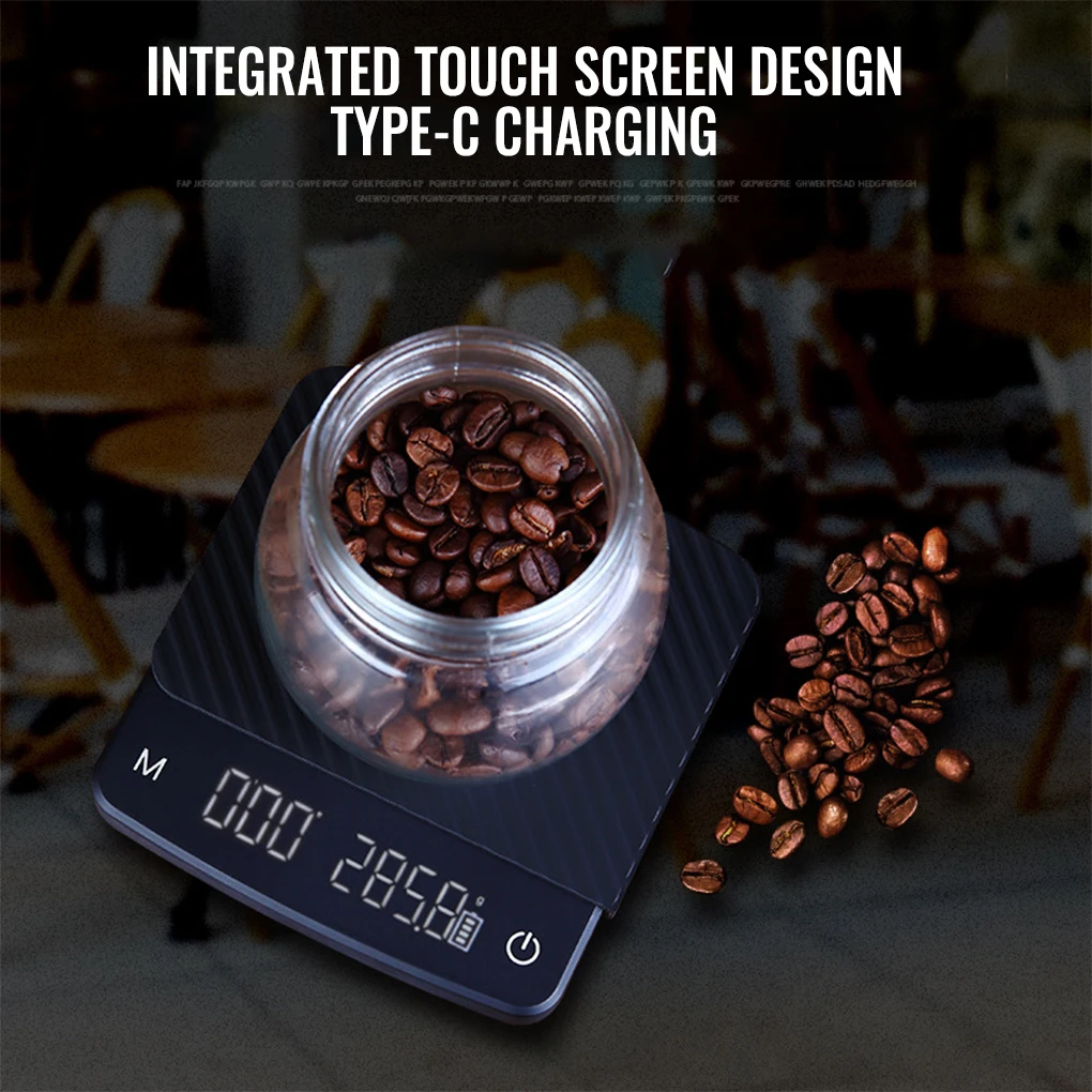 

2kg 0 1g Electronic Coffee Scale Touch Screen Kitchen Fruit Weighing