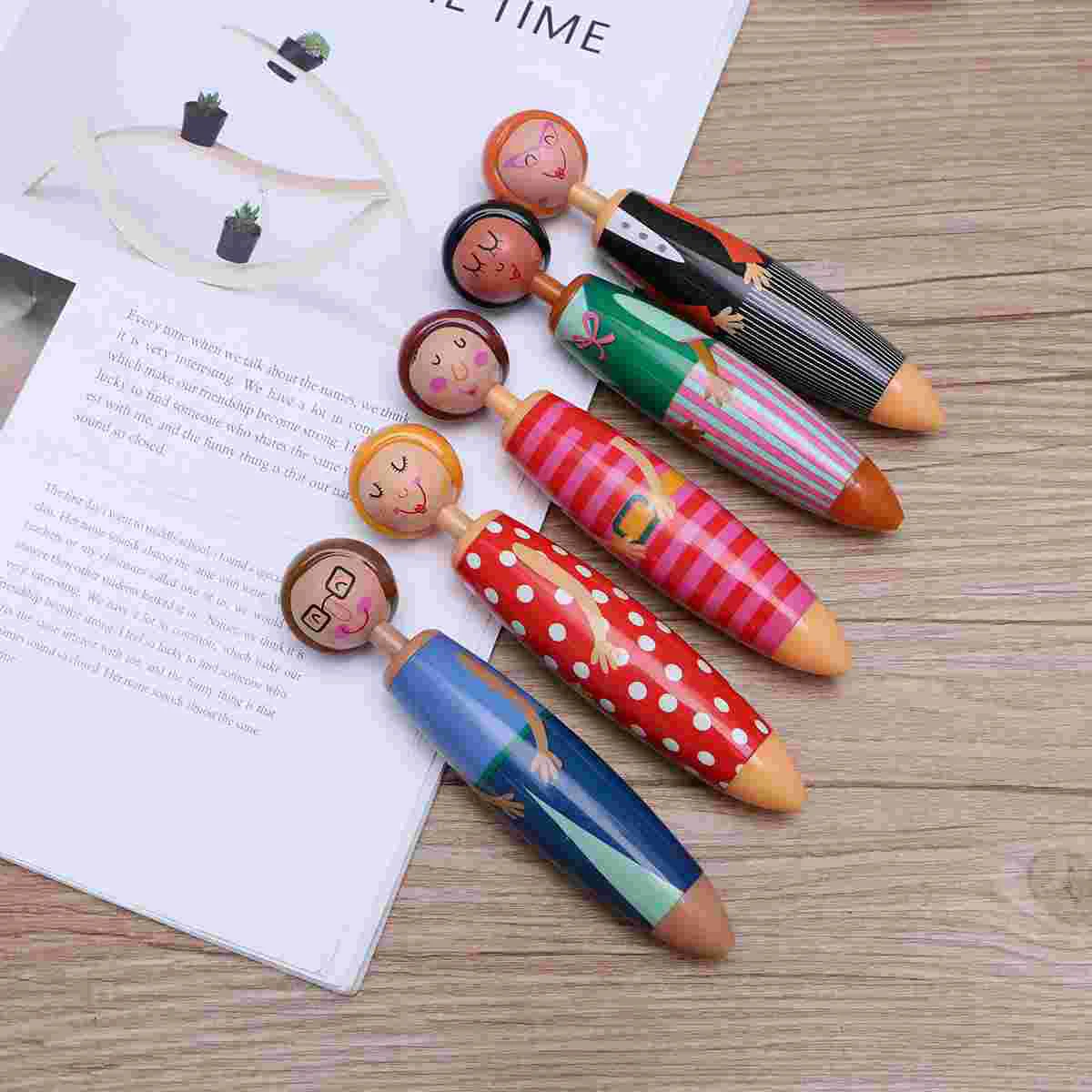 

5Pcs Ballpoint Pens Creative Chic Cute Durable Shape Stationery Supplies for School