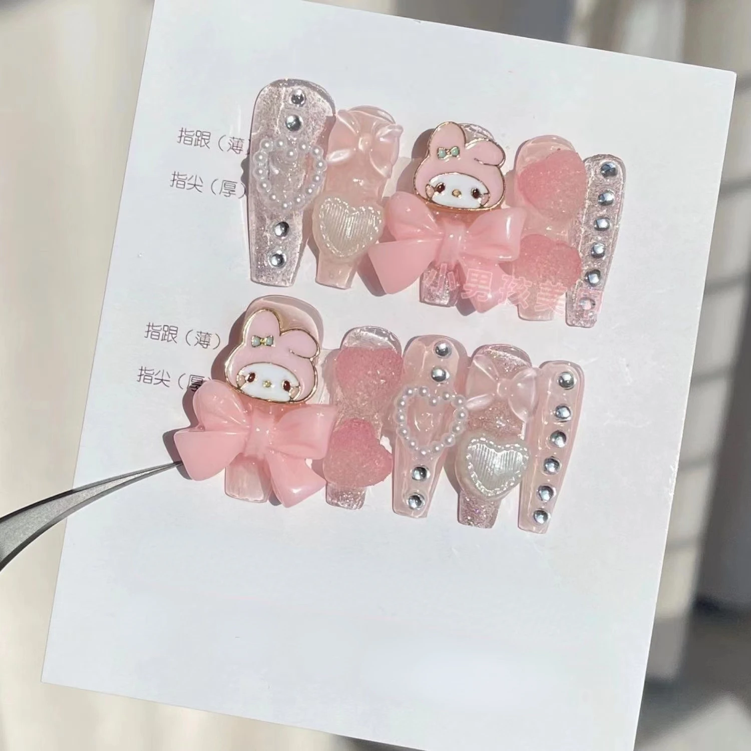 

Sanrioed Kuromi Cinnamoroll HelloKittys Kirby My Melody Cute Handmade Nails Anime Kawaii Wear Stickers Nail Patches Adult Kids