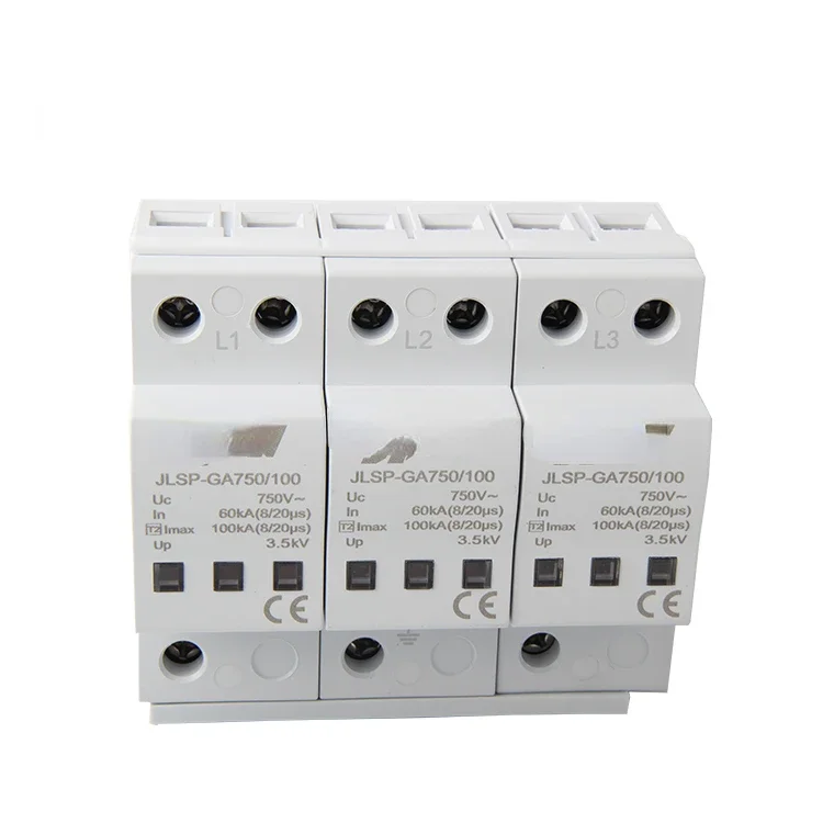 690V вспышка стабилизатор напряжения 3 полюса 100kA SPD