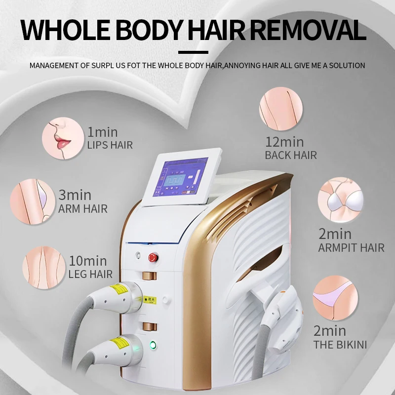 

2 in 1 Diode IPL OPT Laser Hair Removal Machine Professional with Picosecond Laser Reomve Tattoo Pigment Full Body for Salon
