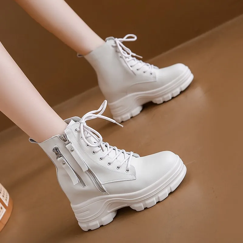 

2023 New Winter Women's Ankle Boots Fashion Zipper Women's Casual Short Boots Thick Sole Square High Heels Fashion Boots