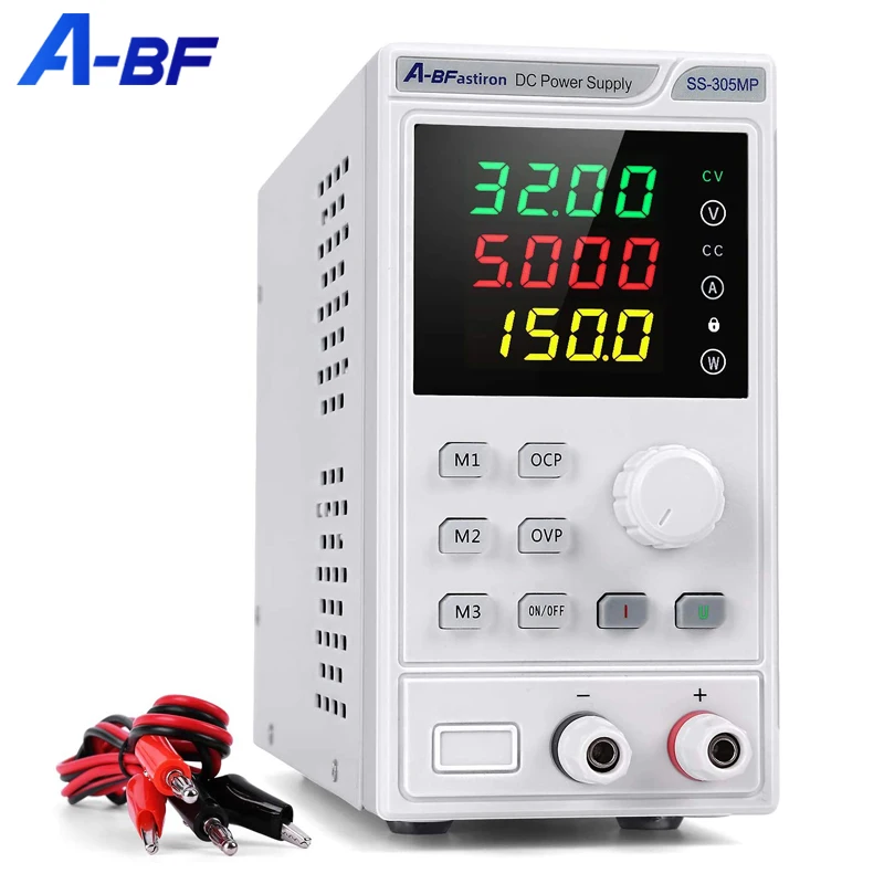

A-BF Laboratory DC Power Supply Unit Adjustable 4 Digit Mini Lab Bench Power Supply Source Memory Function Voltage Regulator