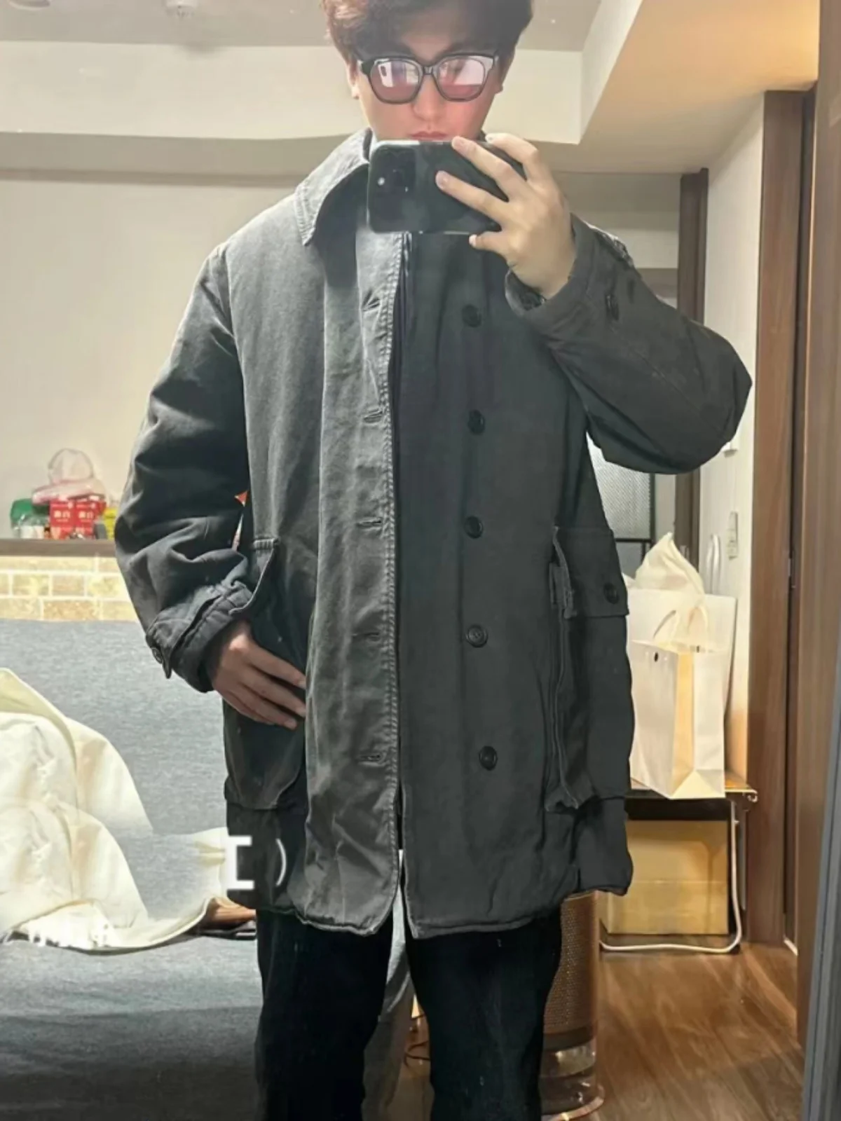 Мужское ретро-пальто с эффектом потертости VISVIM FIL 22AW WINFIELD Nakamura плотное шерстяное