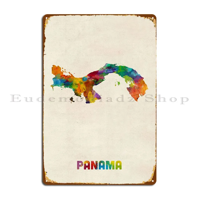 

Panama Map Metal Sign Mural Garage Wall Decor Iron Retro Tin Sign Poster