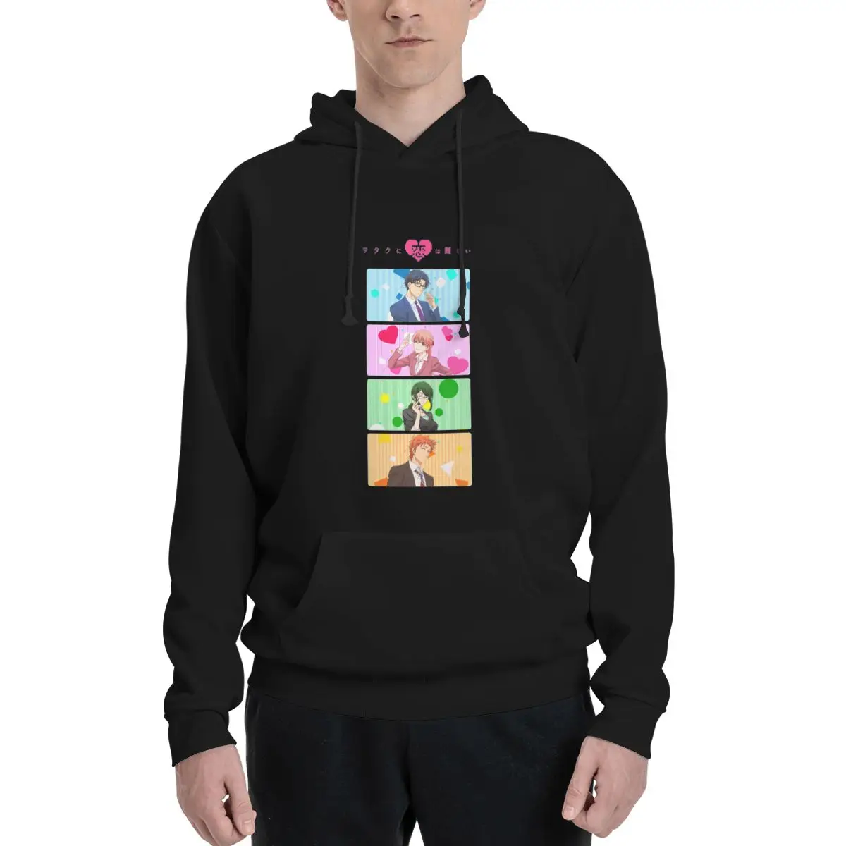 Wotakoi Active Толстовки с капюшоном большого размера в стиле аниме на молнии Essentials