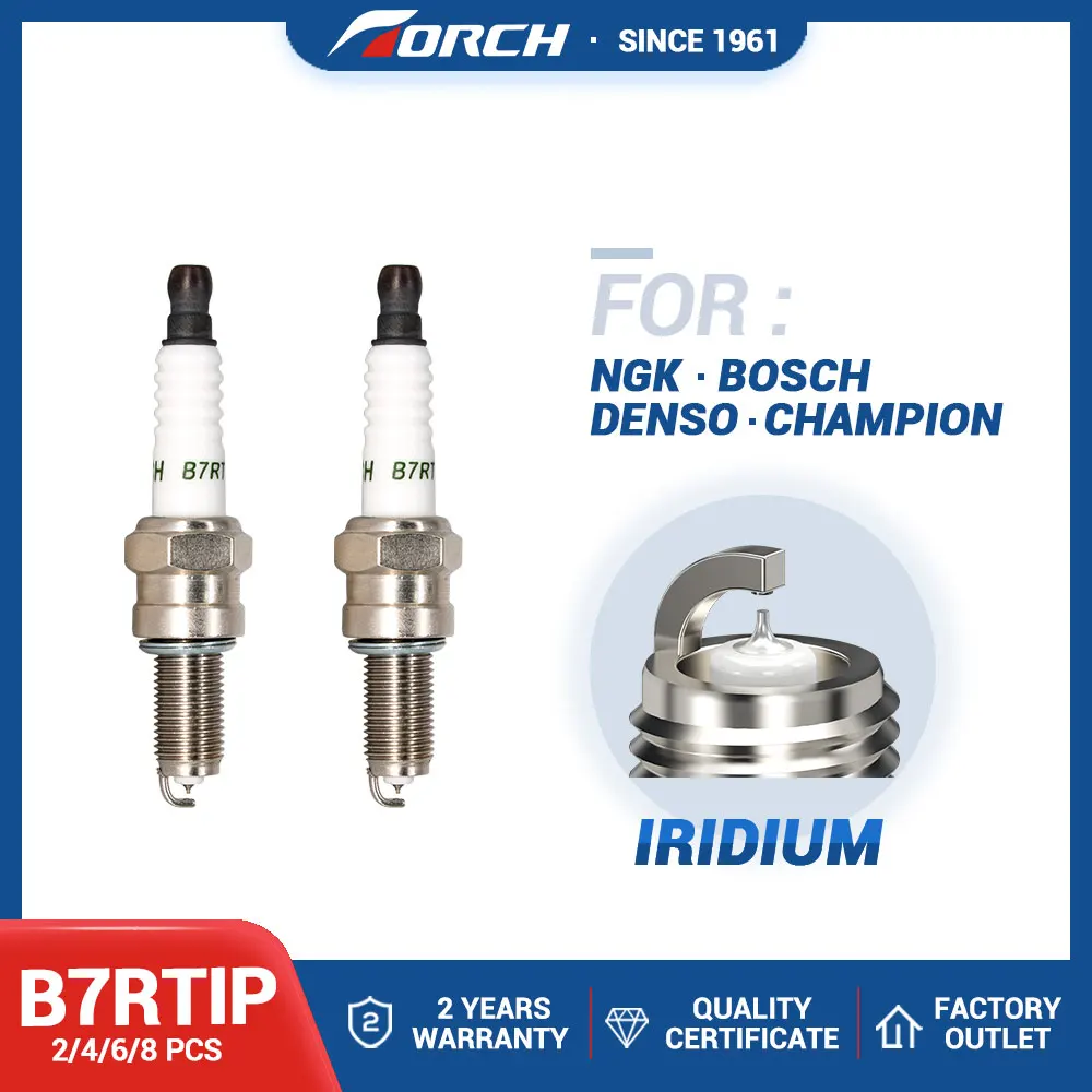 

2-8PCS Torch Spark Plug B7RTIP Iridium Platinum Candel for PMR7A Ignition System Auto Replacement Parts