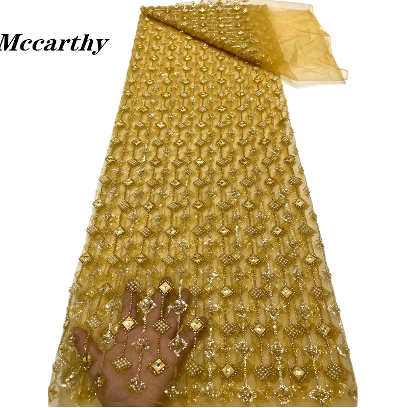 

Mccarthy, нигерийская кружевная ткань для свадебного платья, 2023 блесток, вышитая африканская Тюлевая кружевная ткань, французская вуаль, сетчатая кружевная ткань