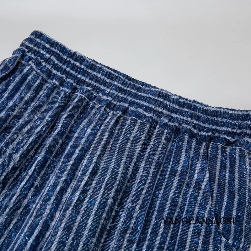 100% натуральный шелк тутового шелкопряда крепдешин синие полосатые эластичные с