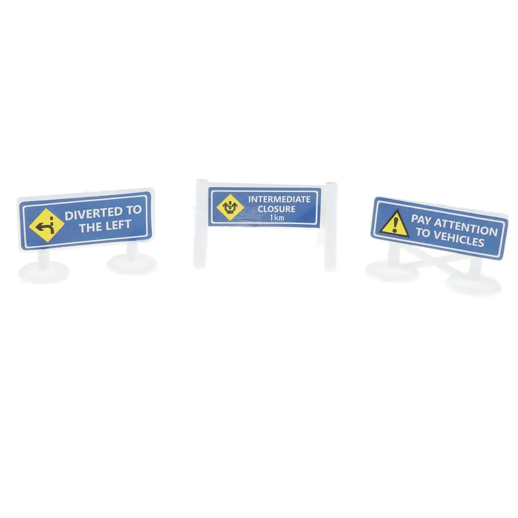 

56 Sets of English Road Signs Traffic Signs Playset Pretend Play Toys