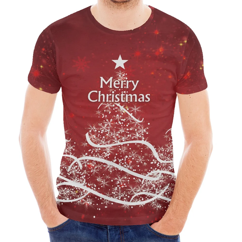 

Изображение на заказ для подарков, красная, Счастливого Рождества, женская и Рождественская декоративная печать, высококачественные мужск...