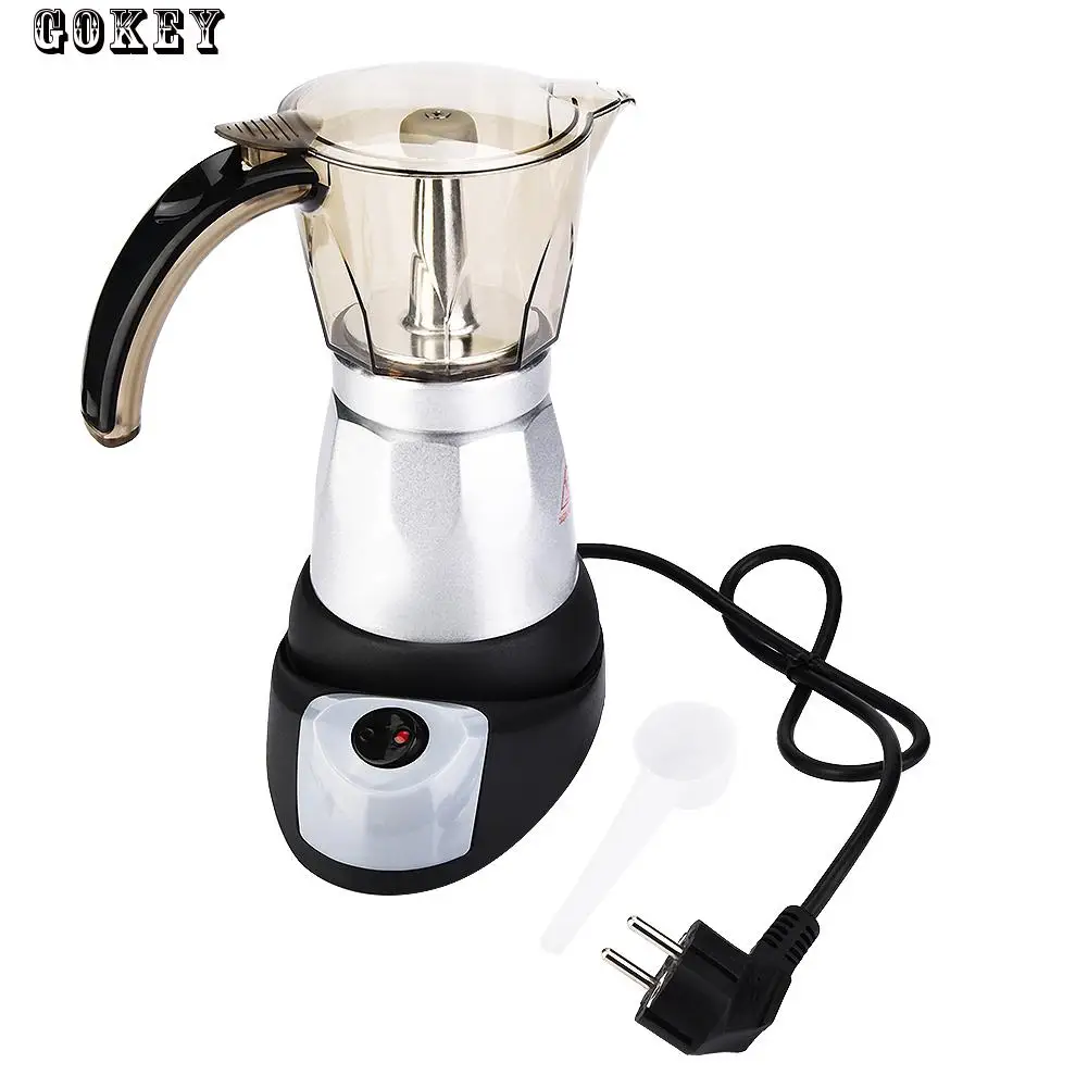 110v /220v Electric Espresso Mocha Pot Portable Removable Kitchen Hob Coffee Machine European Plug 300/150ml