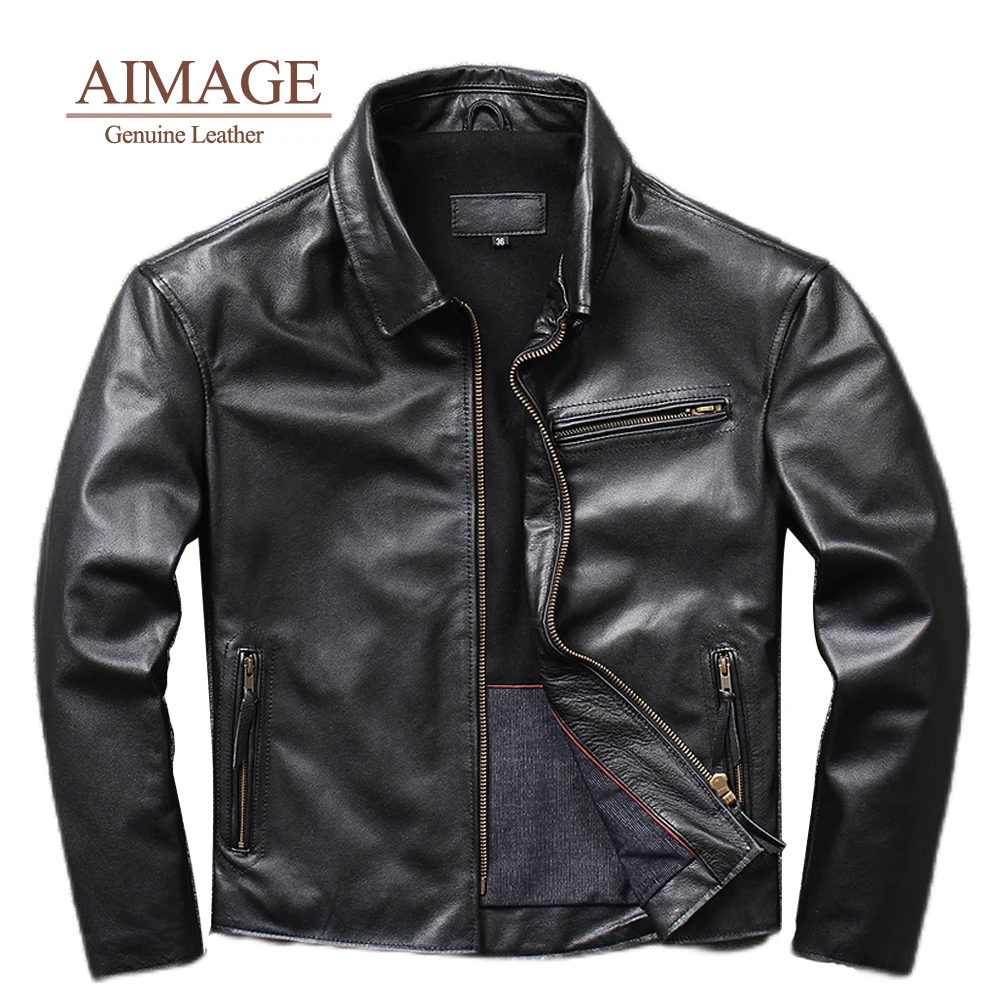 

Cowhide Jaqueta Masculina Men Autumn Geniune Leather Windproof Jacket Real Suede Chaqueta Cuero Hombre Casual Top Gun PY308