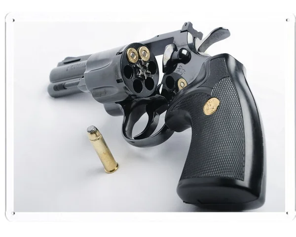 

New Low price Tin Sign Gun Pistol Wall Decor Wall Art Room Decor Garden Decor Office Decor DIY Decor