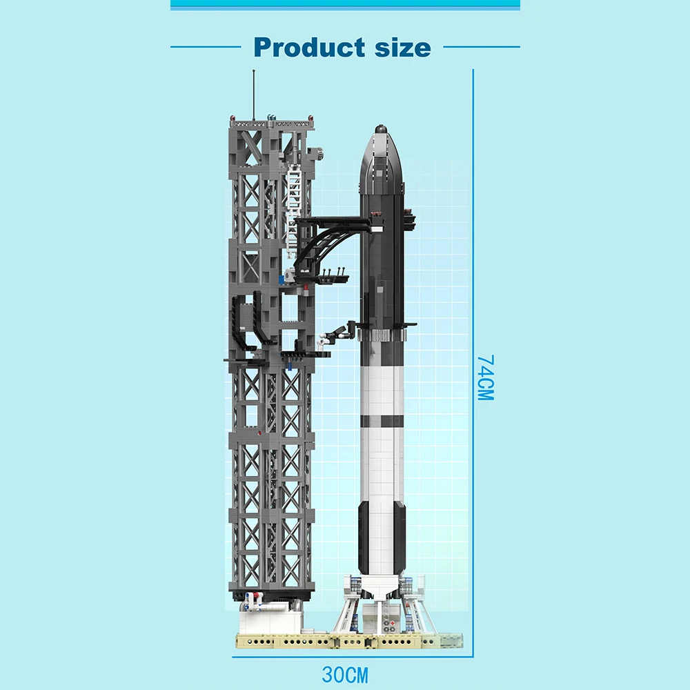 2024 Space X Musk's Starship Ракета City Космическая станция Челнок Запуск Модель