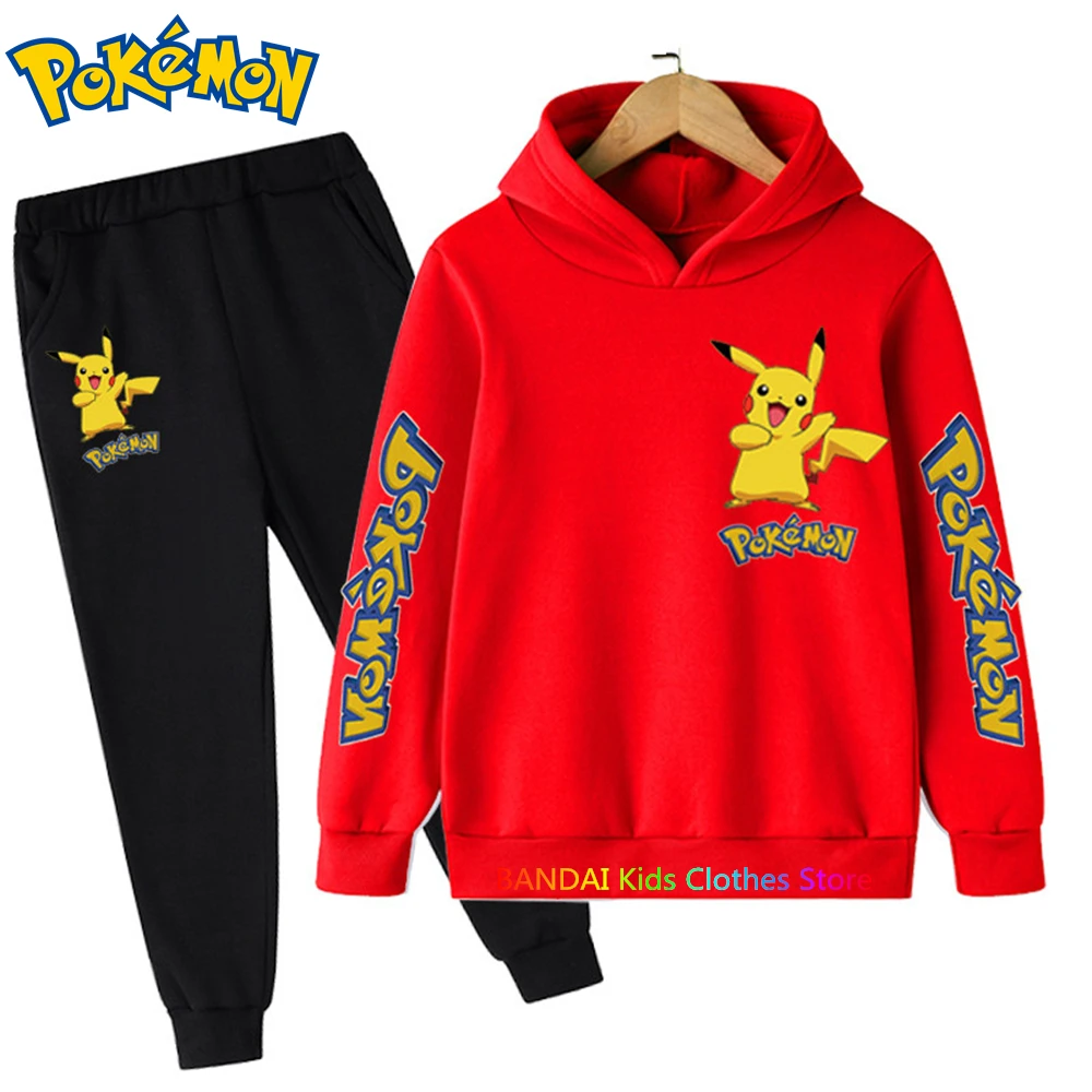 

2Pcs Suit Baby Girls Pokemon Clothes Sets Kids Clothing Children Pikachu Hoodies Toddler Clothes Pikachu Outfits Kids Suits