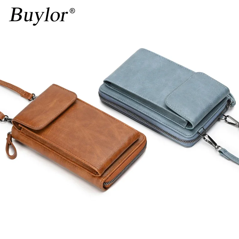 

Buylor PU Leather Women's Bag Luxury 2023 Cell Phone Bag Fashion Crossbody Bag Hasp Shoulder Strap for Handbag Small Card Holder