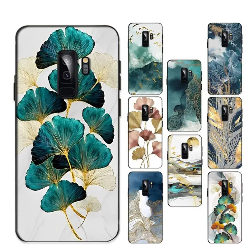 Gold Foil tree leaf Phone Case for Samsung A51 A30s A52 A71 A12 for Huawei Honor 10i for OPPO vivo Y11 cover