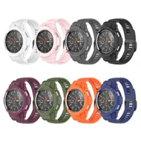 46mm strap for smart samsung watch galaxy watch 4 solid tpu sports strap men 40mm silicone bands 44mm strap and case integrated