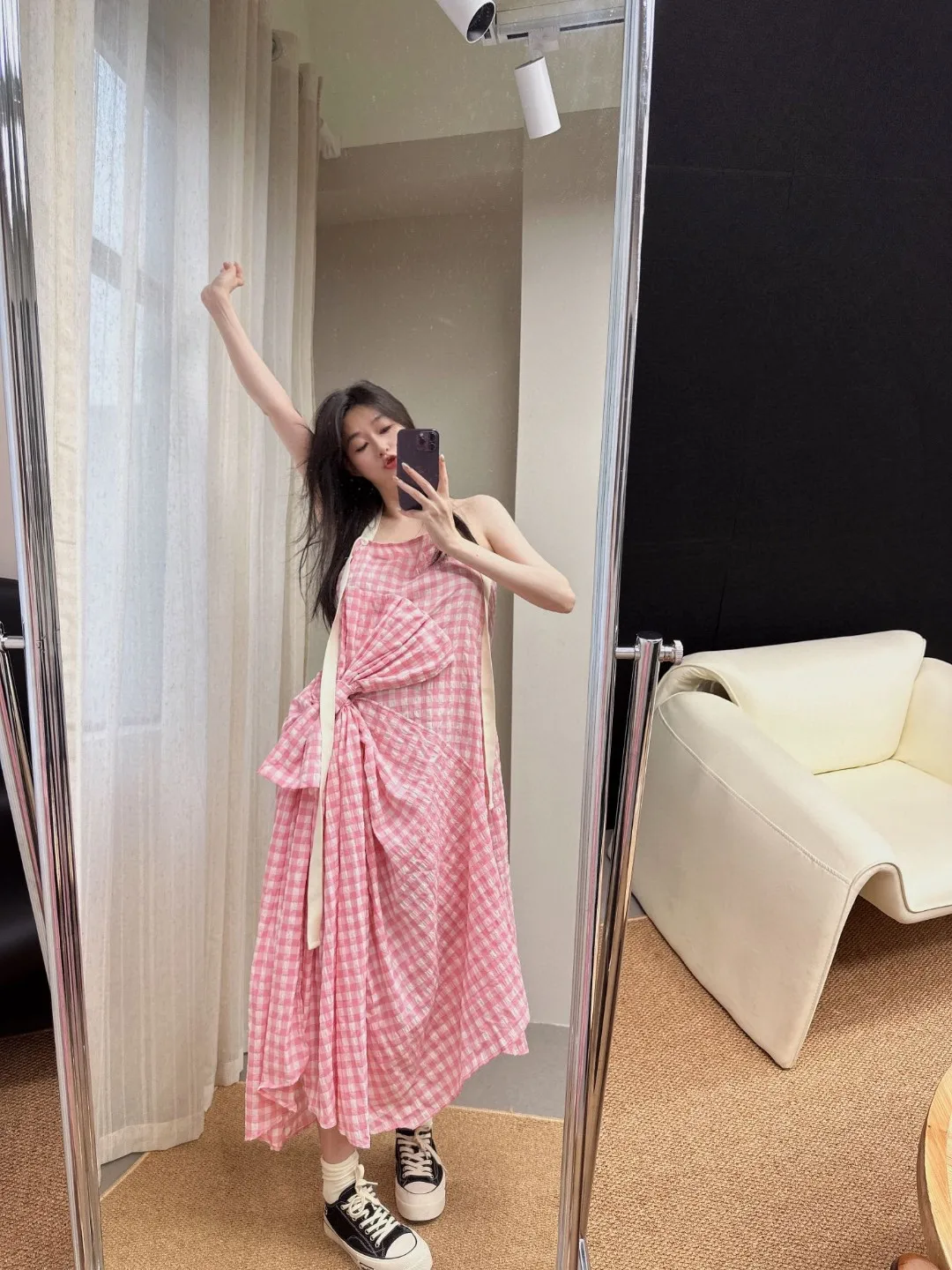 

2023 spring and summer women's clothing fashion new Bow Irregular Dress 0511