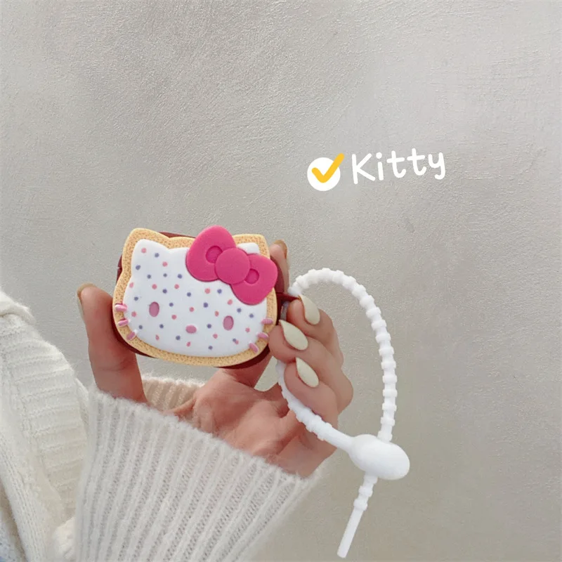 

Kawaii Sanrio Airpods чехол Hello Kittys аксессуары милый красивый защитный рукав Airpods1/2Pro3 Bluetooth наушники оболочка подарок