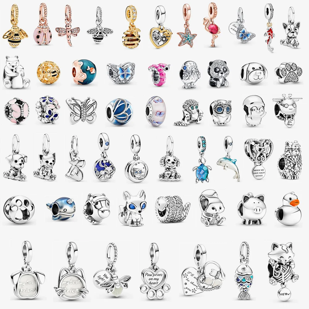 

Pandora Original Insect Animal Collection Beads 925 Sterling Silver Ladies Charm DIY Handmade Beaded Bracelet 2022 Jewelry Gift