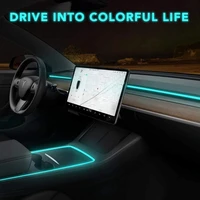 for tesla model 3 y car interior led neon light tubes rgb strip with app controller center console dashboard ambient lamp