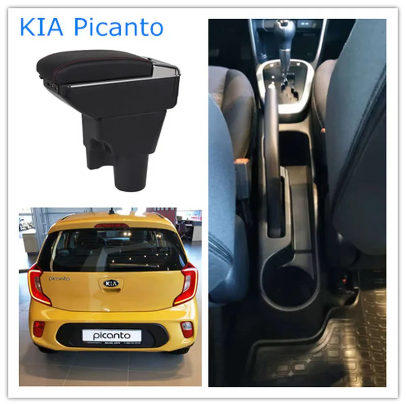 For KIA Picanto Armrest Box Central Store Content Box with Cup Holder Products Interior Car-styling Accessory