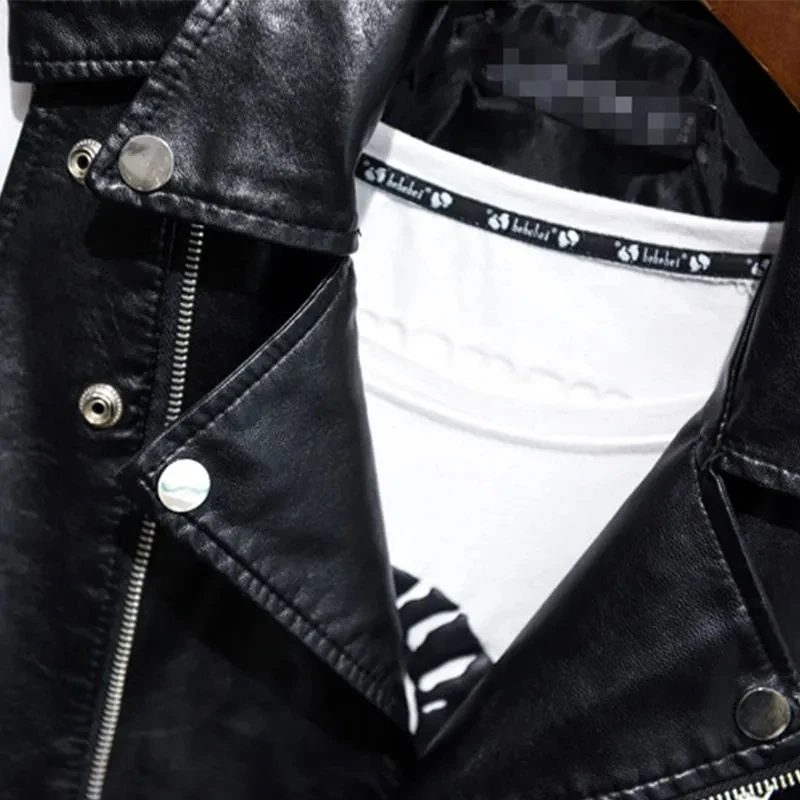 New Women PU Leather Sleeveless Jacket Vest Motorcycle Genuine Sheep Leather Waistcoat Slim Lapel Lambskin Short Coat Streetwear