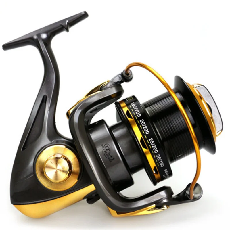 High Quality Large Capacity Long Distance Fishing Spinning Reel All Metal Gapless 12+1 BB Sea Fishing Surfacasting Fishing Line