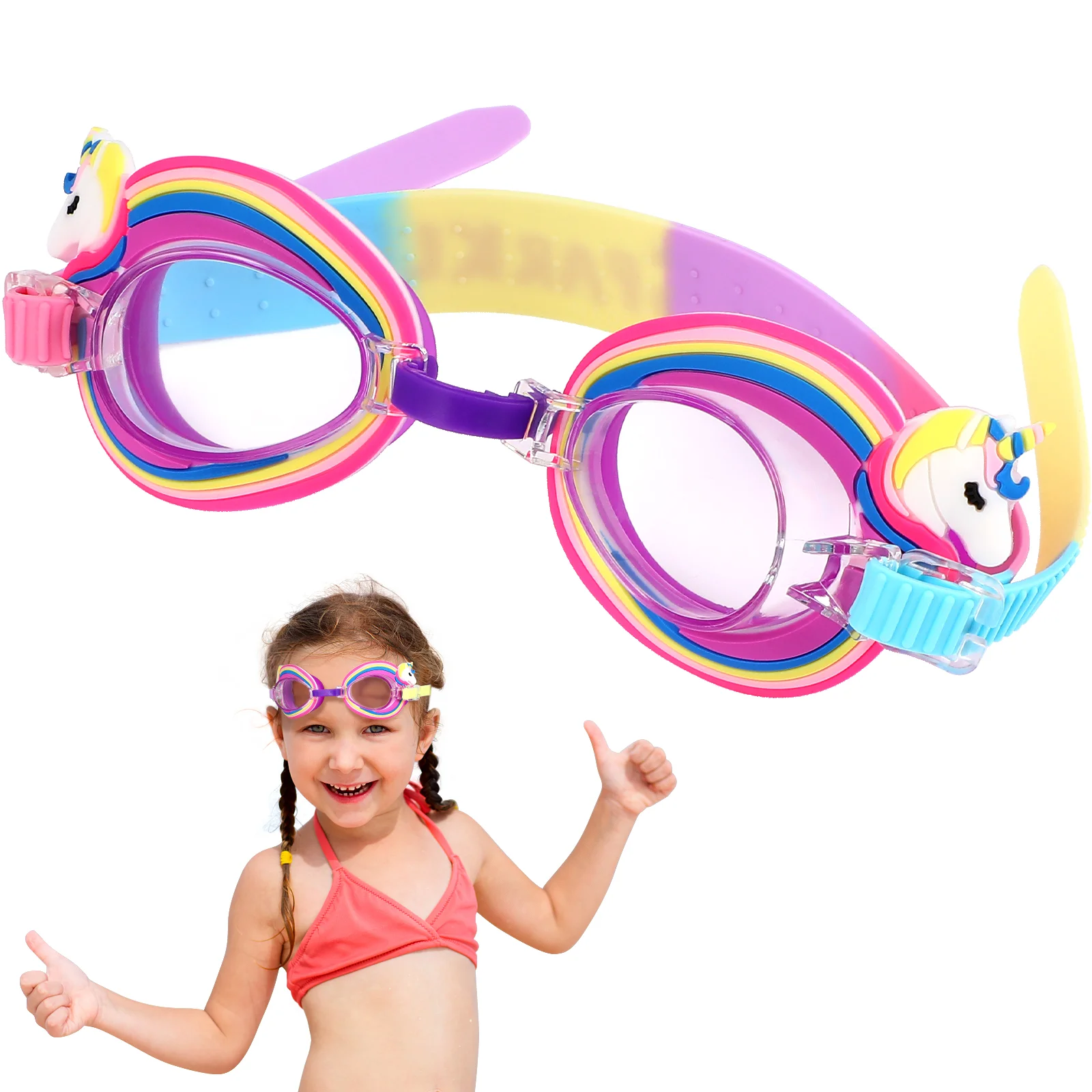 

Kids Swimming Goggle Fog Free Children Swim Glasses Toddlers Cartoon Unicorn Goggle