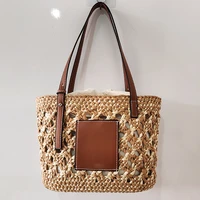 luxury designer wicker rattan basket bag women handbags hollow straw bags for women 2022 bohemian travel beach shoulder bag tote