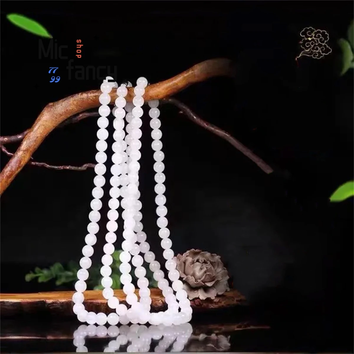 

Natural Hotan Jade Sheepskin White Round Bead Necklace Simple Exquisite Fine Jewelry Charms Fashion Men Women Sweet Holiday Gift